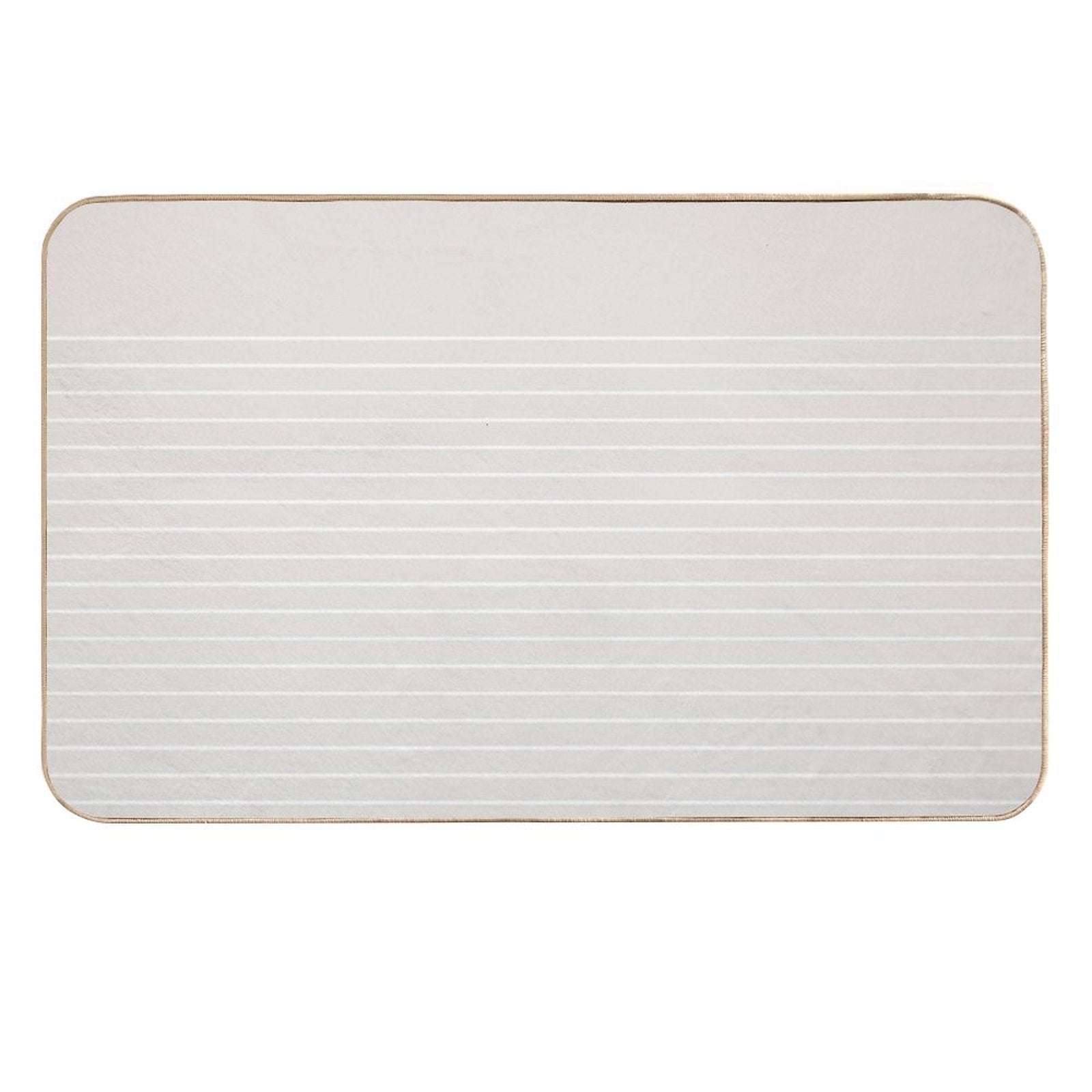 White Line in Beige  Non-Slip Bath Mat