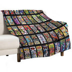 Vintage Superhero Evil Villains Comic Book Collection Retro Pattern Shrink-resistant Throw Blanket