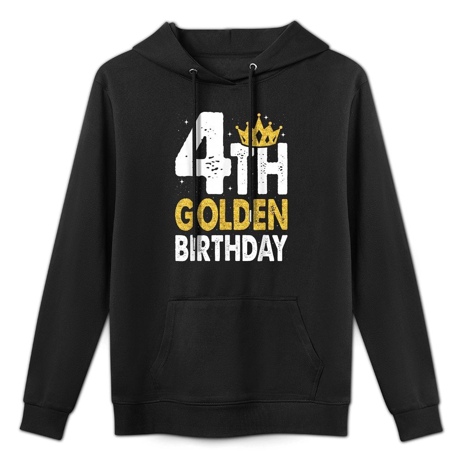 Kids 4th Golden Birthday Year Age Crown Shape Retention Hoodie