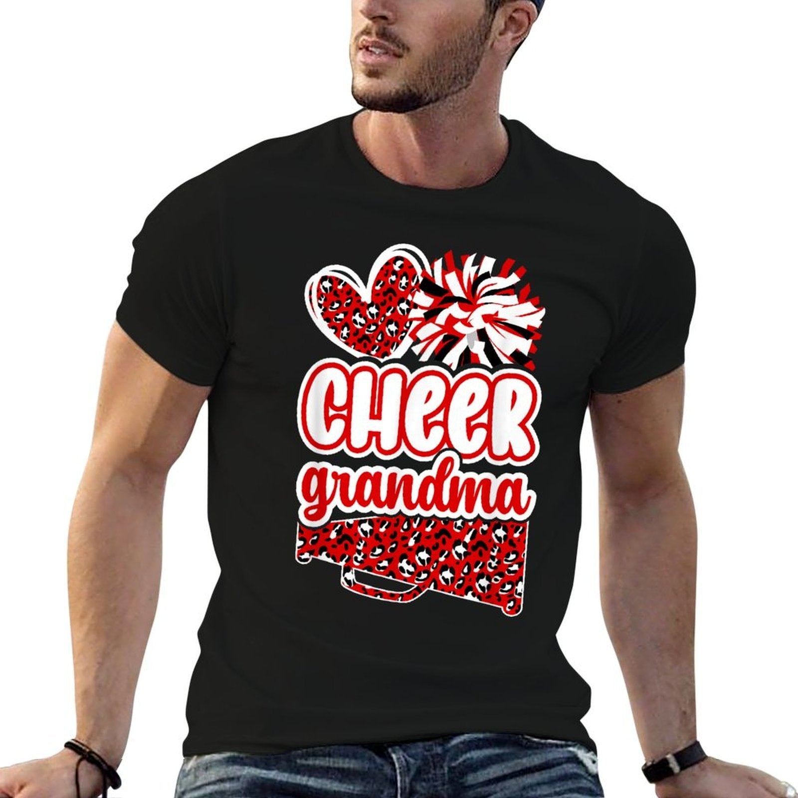 Cheer Grandma Of A Cheerleader Grandmother  Heathered Texture T-Shirt