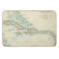 Vintage Map of The Caribbean  Pet-Safe Bath Mat