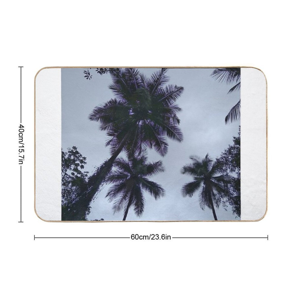 Beautiful Tall Coconut Trees on A Farm in The South of The Island St. Lucia  Absorbent Bath Mat