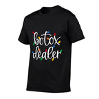 Botox Dealer Christmas Light Aesthetic Nurse Injector Medspa  Ribbed Collar T-Shirt