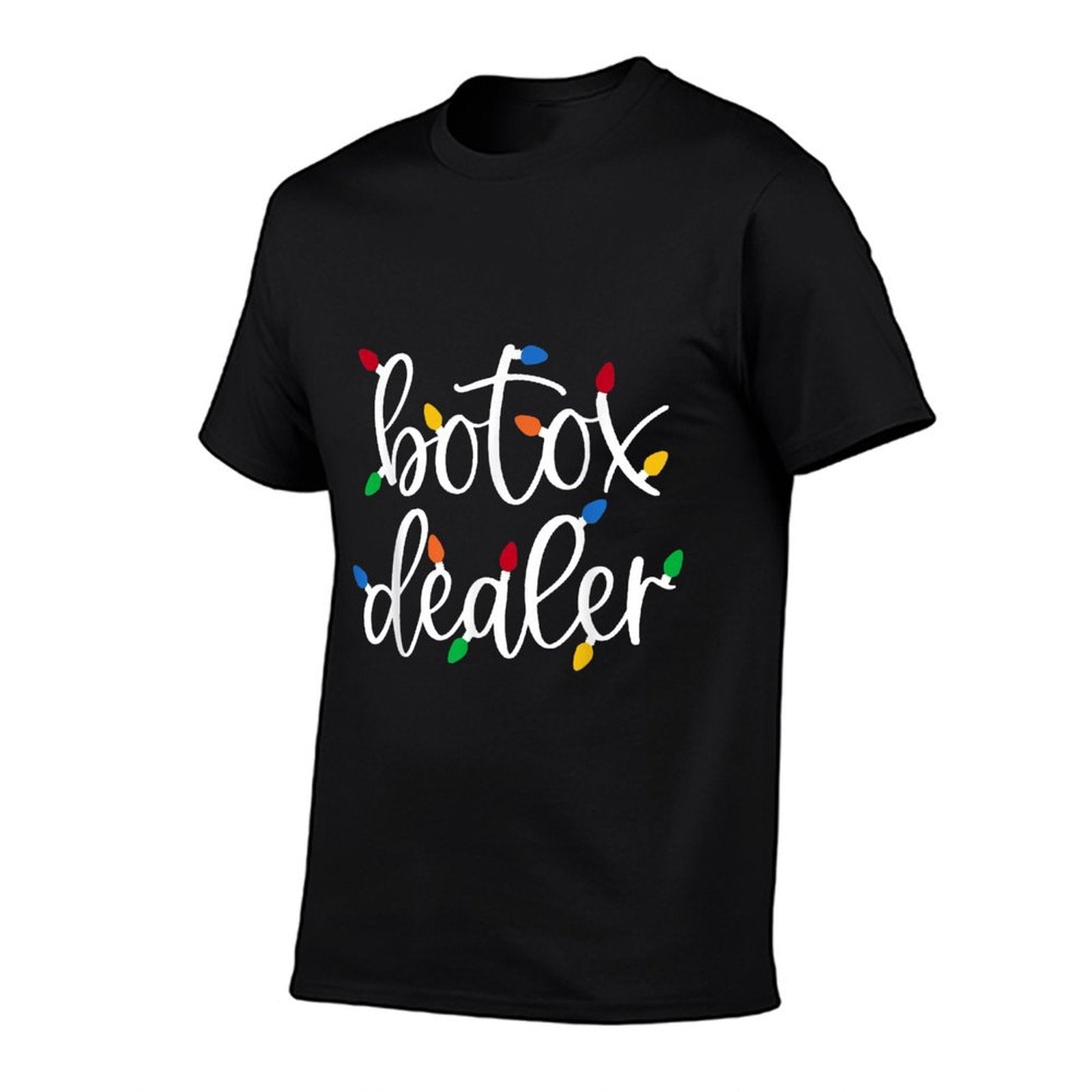 Botox Dealer Christmas Light Aesthetic Nurse Injector Medspa  Ribbed Collar T-Shirt