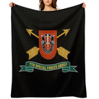 Army - 7th Special Forces Group - Flash W Br - Ribbon X 300 Sustainable Throw Blanket
