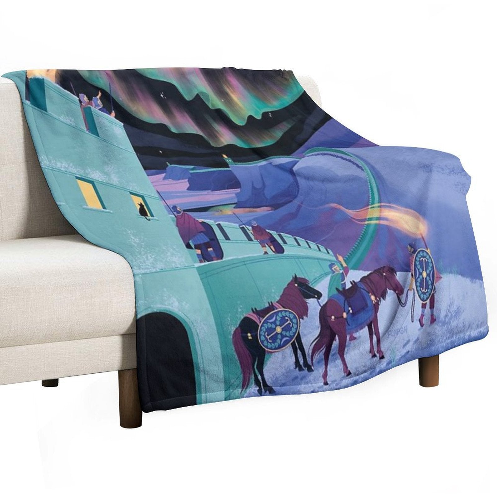 Lights Over Hadrians Wall Shrink-resistant Throw Blanket