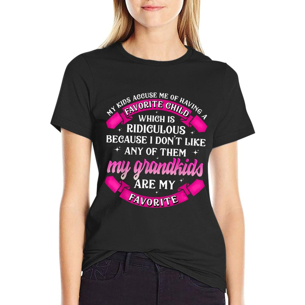 My Grandkids Are My Favorite Tshirt Funny Grandparents Gifts  Rolled Sleeves T-Shirt