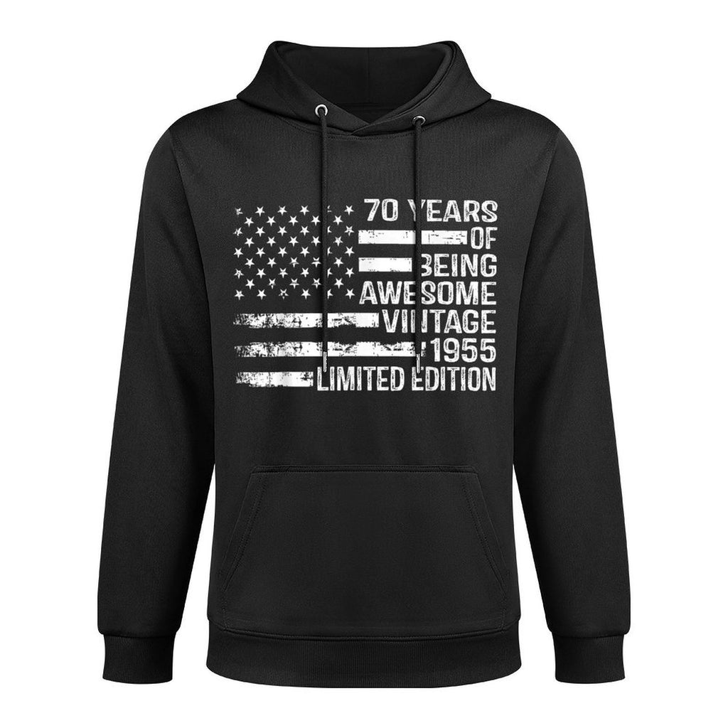 70 Years Old Birthday Vintage American 70th Birthday Shape Retention Hoodie
