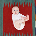 Persian Safreh I 19th Century Authentic Colorful Picture of A Chevron Teal And Blue Desert Rug Comfort Throw Blanket