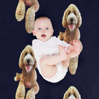 Labradoodle Cute Cartoon Dog Lightweight Throw Blanket