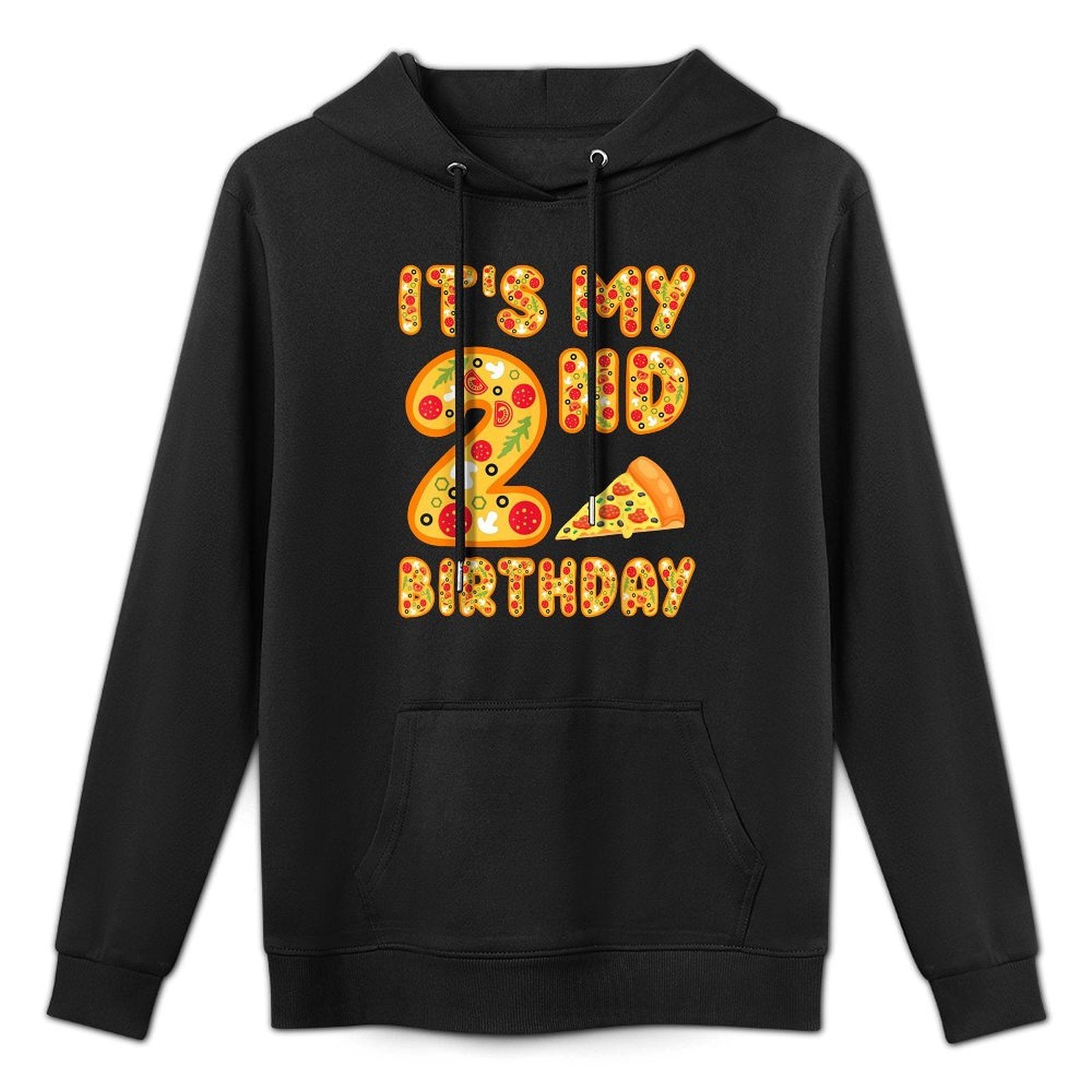 2 Years Old Boys Girls Kids 2nd Birthday Pizza Family Colorfast Hoodie