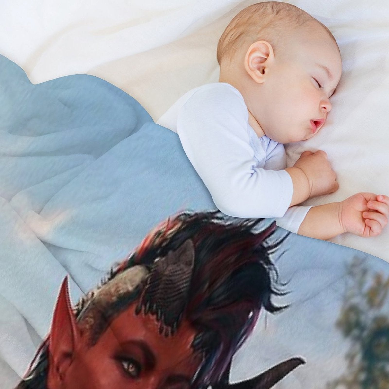 Karlach The Tiefling Barbarian Adventurer Machine-washable Throw Blanket