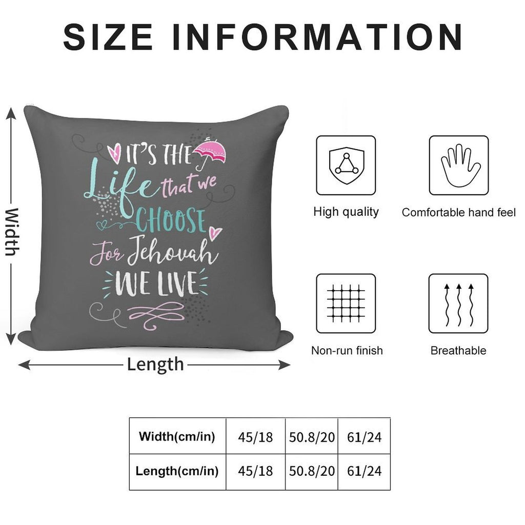 FOR JEHOVAH WE LIVE Soft Gift Ready Throw Pillow