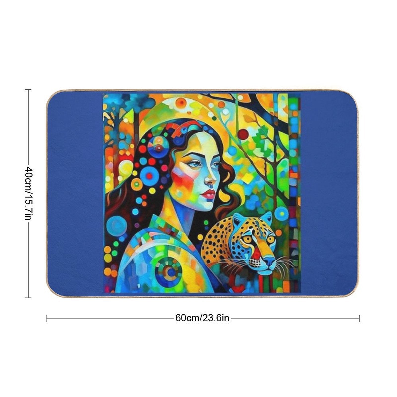 A Woman And A Leopard.  Stain-Proof Bath Mat