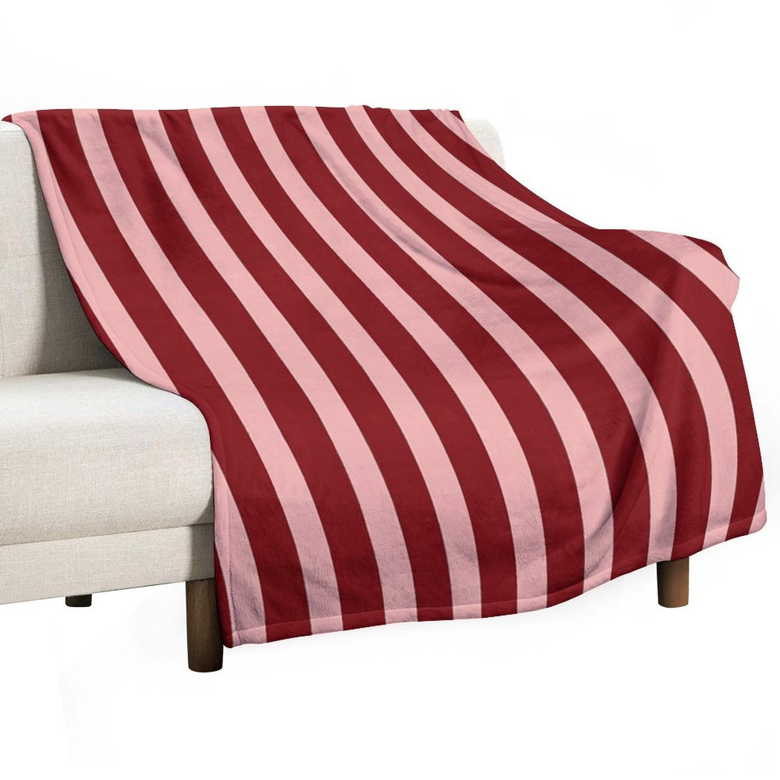 Hand Drawn Vertical Stripes Cherry & Pink Comfort Throw Blanket