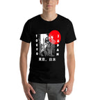 Japan Aesthetic Retro Comic Tokyo Silhouette Japanese Font  Tagless Design T-Shirt