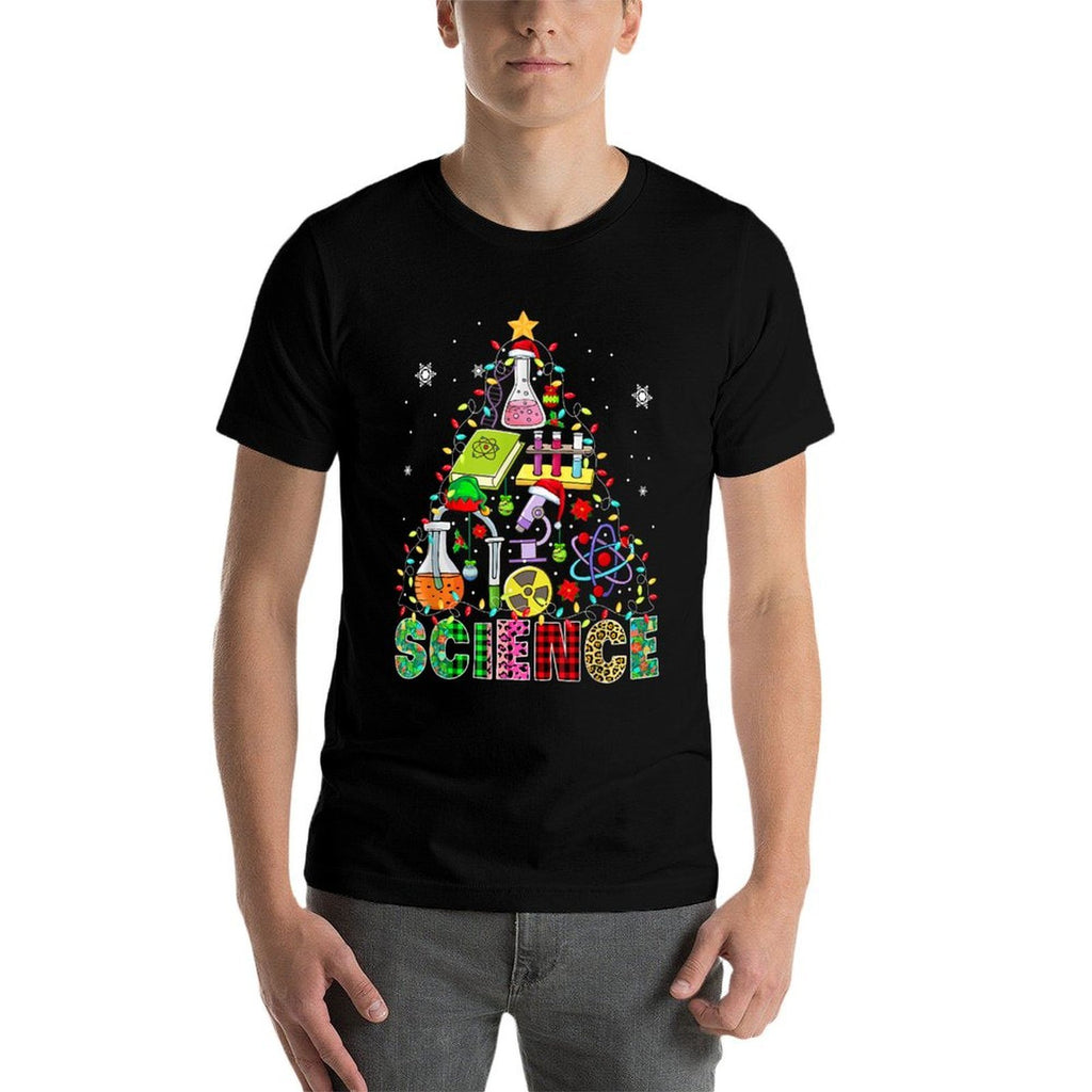 Science Santa Elf Teaching Tools As Christmas Tree Colourful  Easy-care T-Shirt