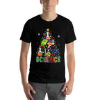 Science Santa Elf Teaching Tools As Christmas Tree Colourful  Easy-care T-Shirt