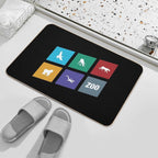 Minimalist Animals Board Game  Non-Slip Bath Mat