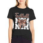 Football Mom Coquette Bow Sport Mama Mothers Day Game  Stretchy T-Shirt
