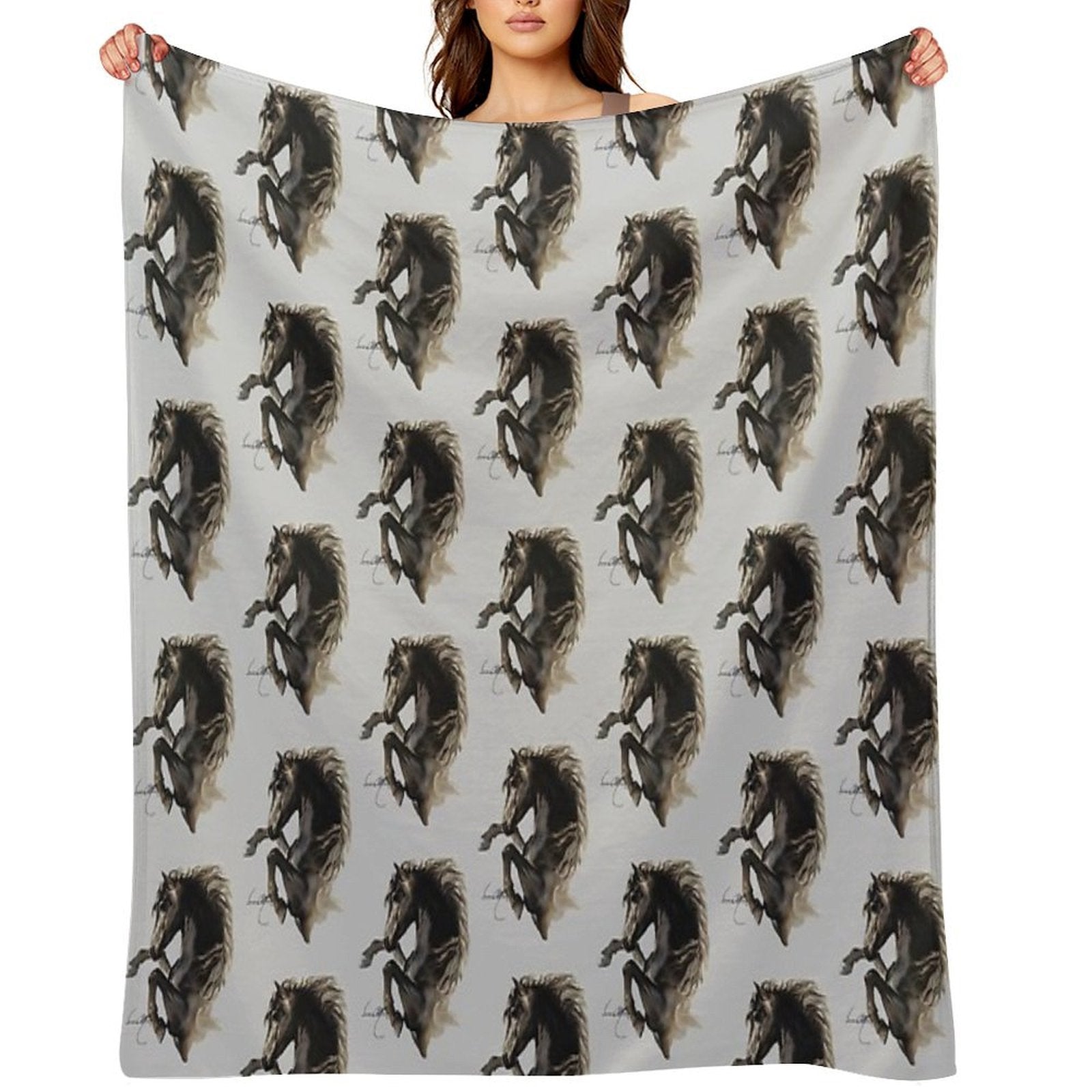 Black Fury (Cut-Out) Quick-dry Throw Blanket