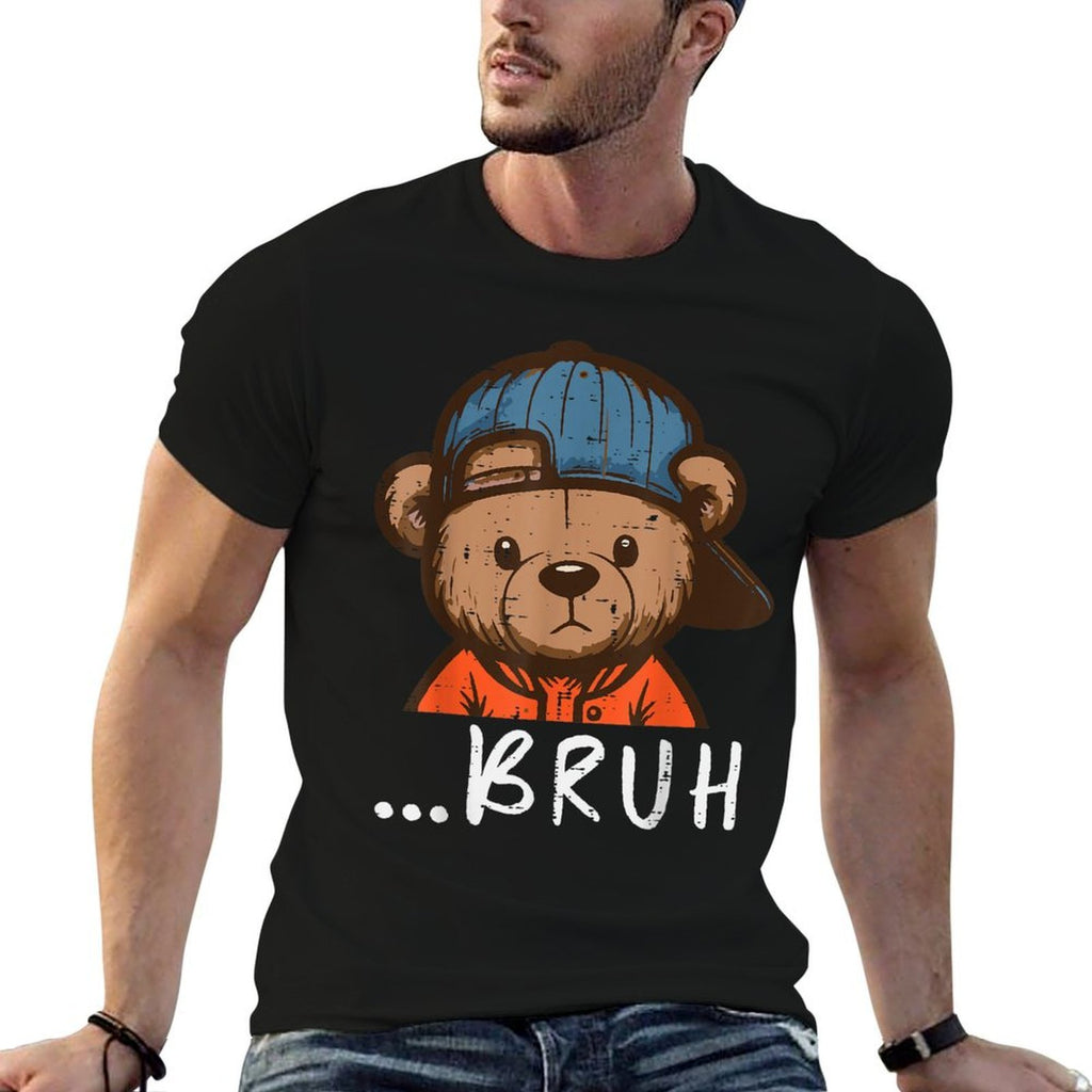 Halloween Hip Bear Cap Bruh Costume Meme Toddler Boys Kids  Moisture-wicking T-Shirt