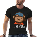 Halloween Hip Bear Cap Bruh Costume Meme Toddler Boys Kids  Moisture-wicking T-Shirt