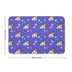 Kawaii Seamless Pattern Bath Mat, Cute Kawaii Retro Graphic  Multi-Purpose Bath Mat