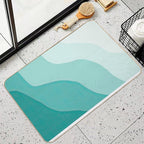 Green Simple Wave Pattern  Multi-Purpose Bath Mat