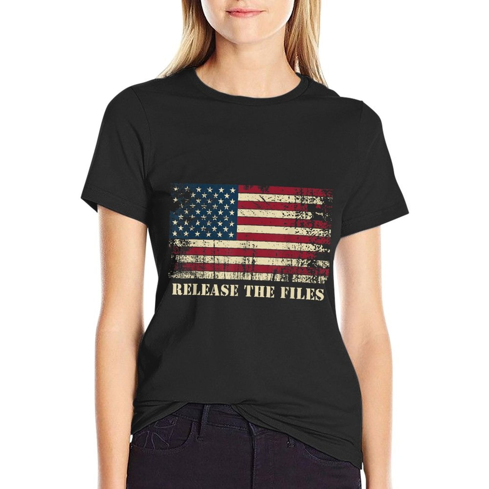 Retro RELEASE THE FILES US Trumpf Protest Meme  Versatile T-Shirt