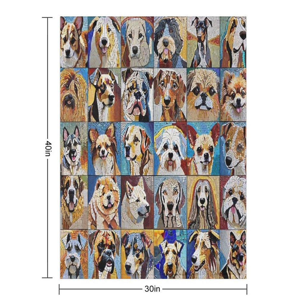 Mosaic Dogs Eco-conscious Throw Blanket