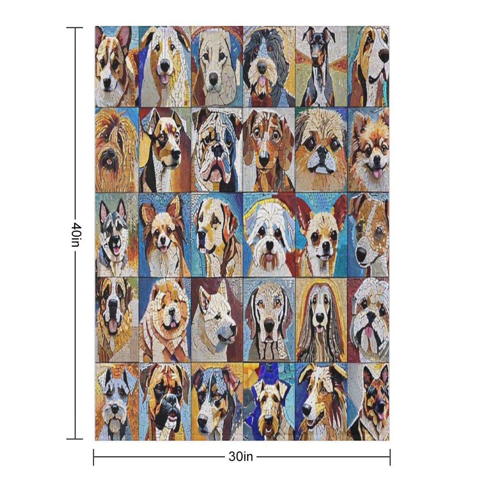 Mosaic Dogs Eco-conscious Throw Blanket