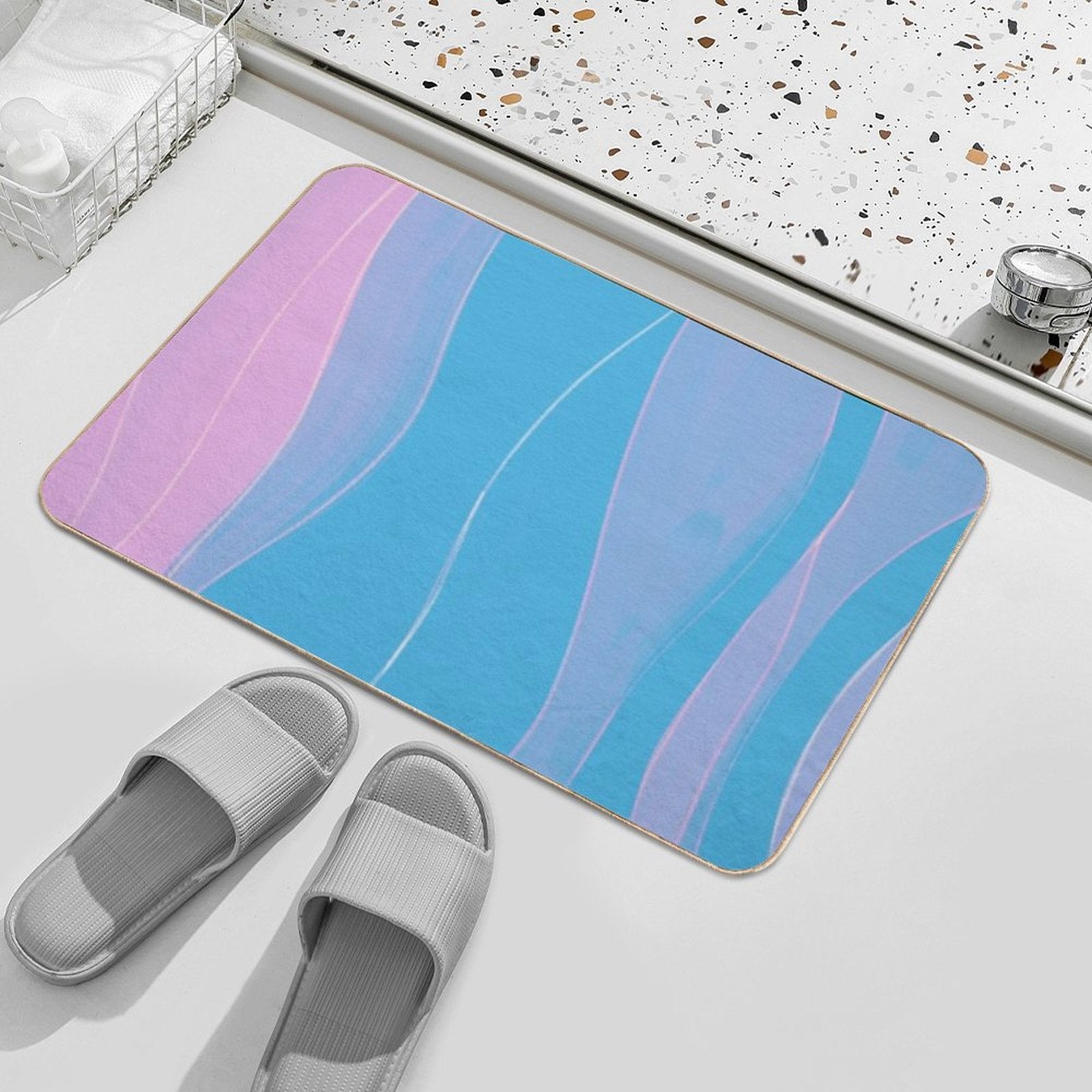 Abstract Stripes VII  Dirt-Trapping Bath Mat