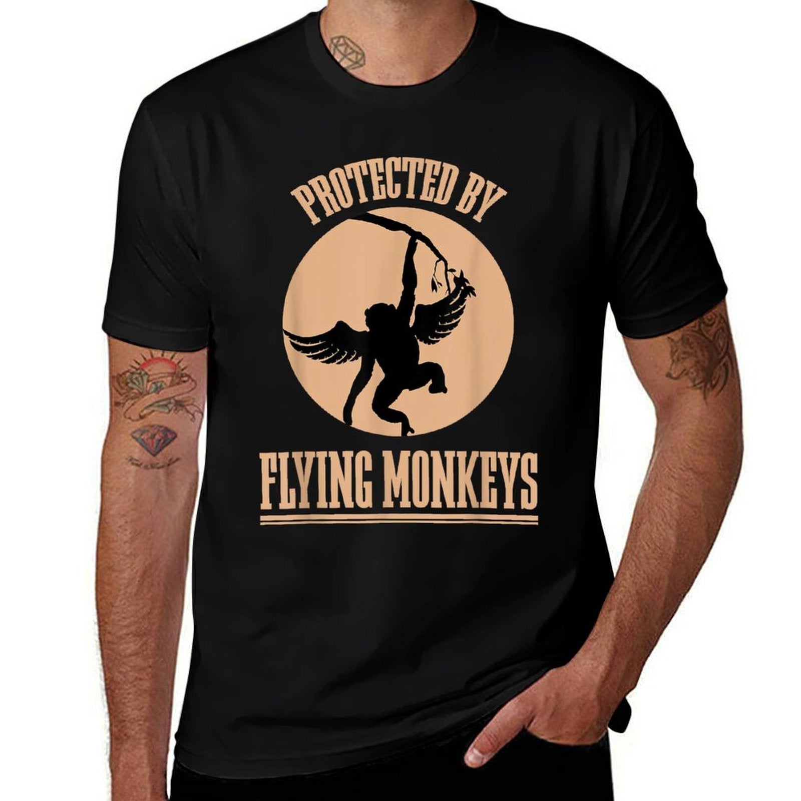 Protected Wizard of OZ Wicked Witch Get My Flying Monkeys  Rolled Sleeves T-Shirt