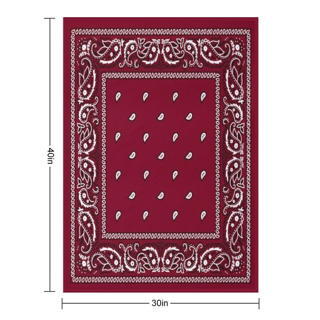 Bandana Burgundy Gift-ready Throw Blanket