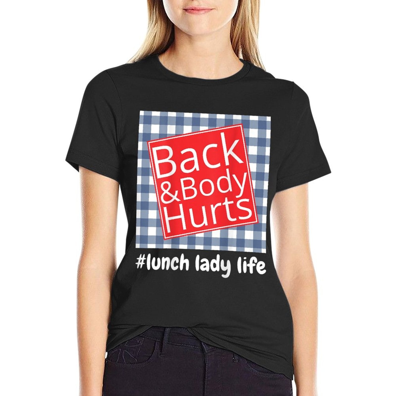 Lunch Lady Life Back Body Hurts Funny  Oversized Silhouette T-Shirt