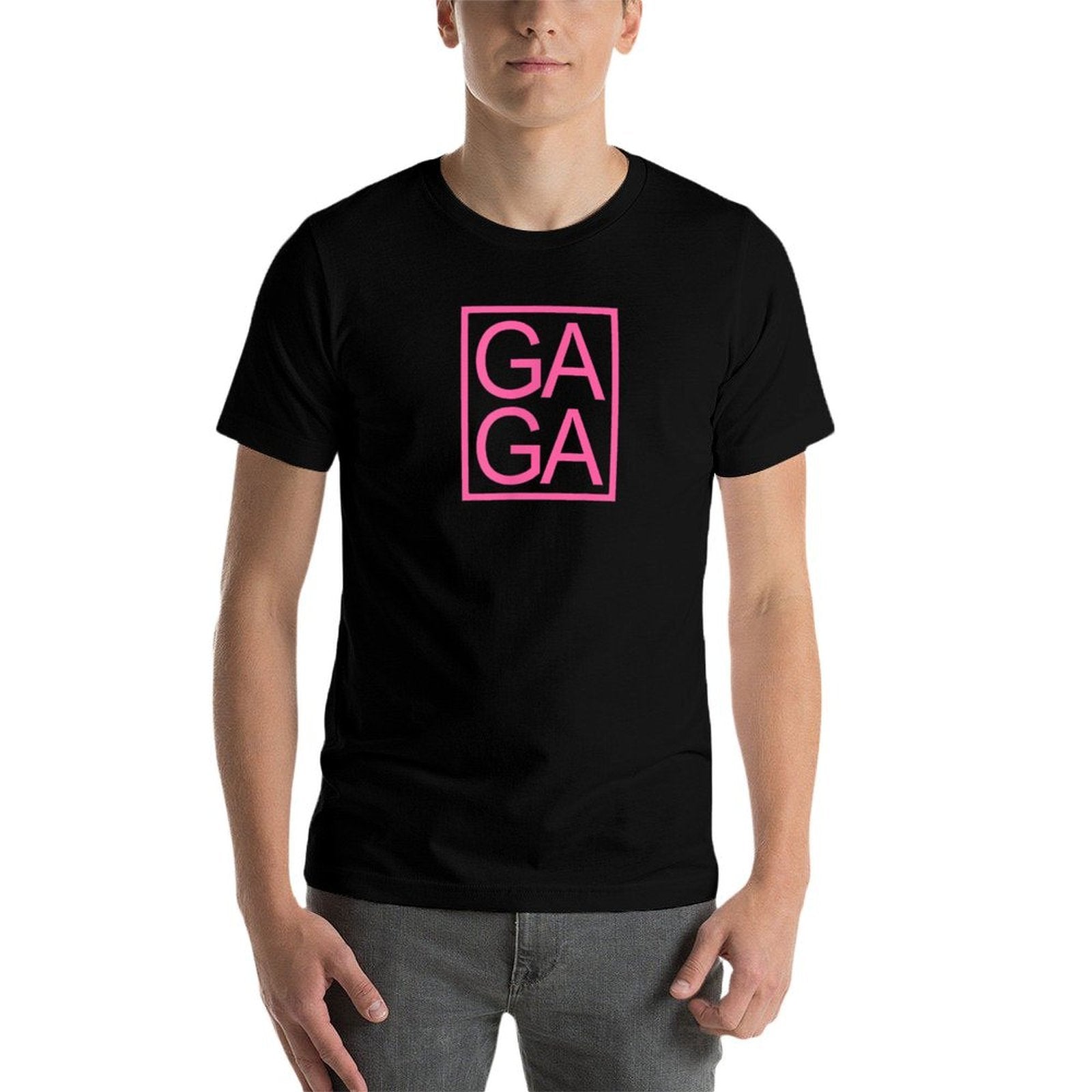 GAGA Novelty Graphic Unique Fun Gaga Typography  Tagless Design T-Shirt