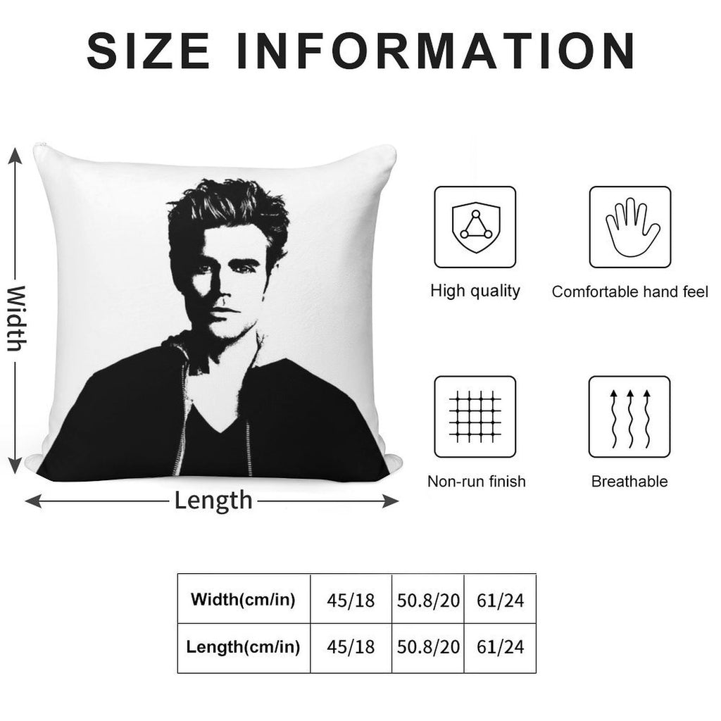 Paul Wesley Felt Soft Bedroom Essential Throw Pillow