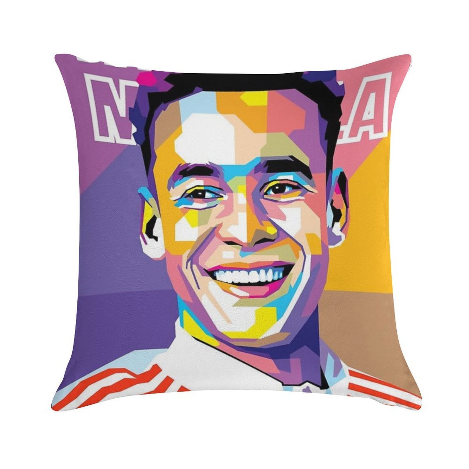 Jamal Musiala in WPAP Style Soft Shrink-Resistant Throw Pillow