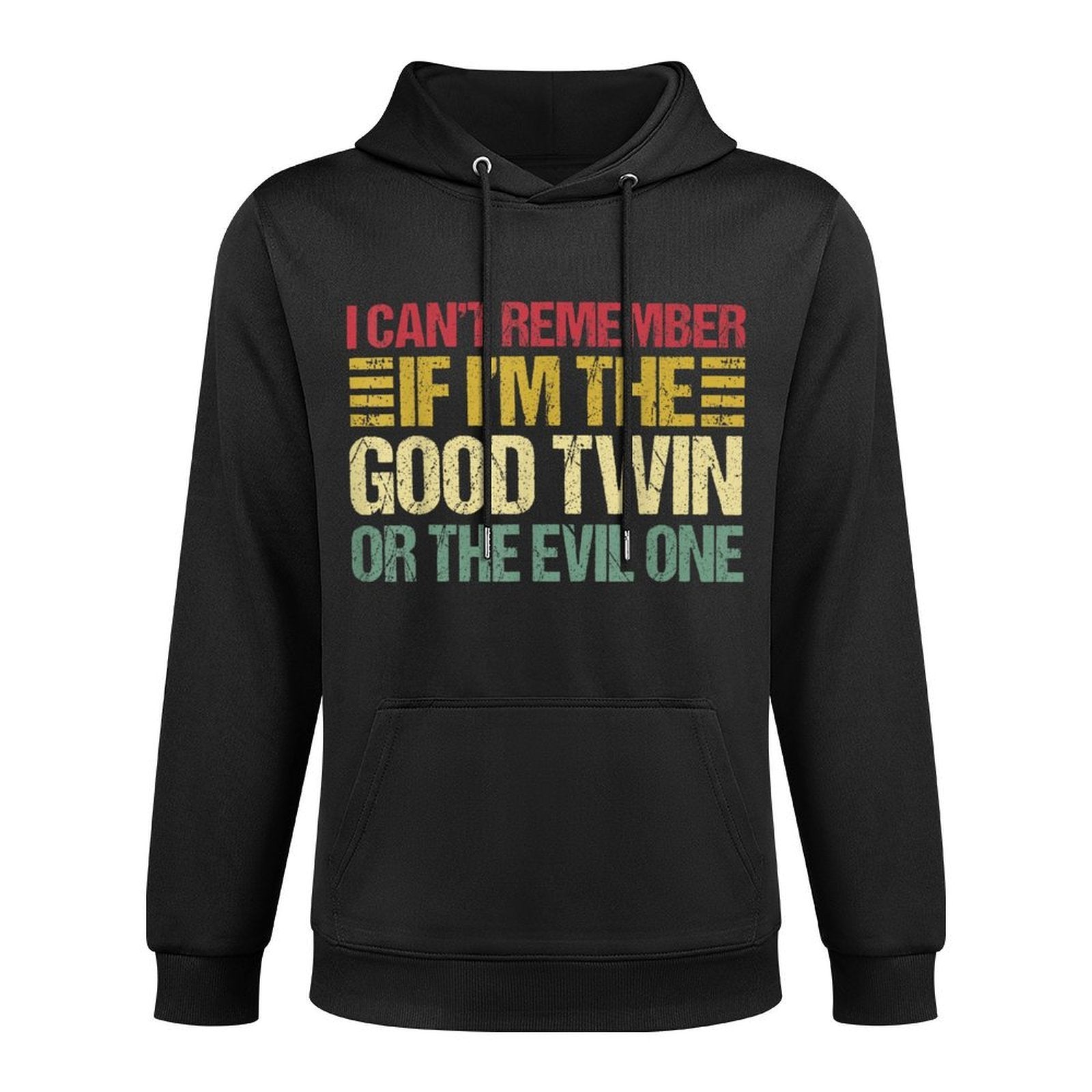 Funny Twin Am I The Good Twin Or The Evil One Vintage Twins Pilling-Resistant Hoodie