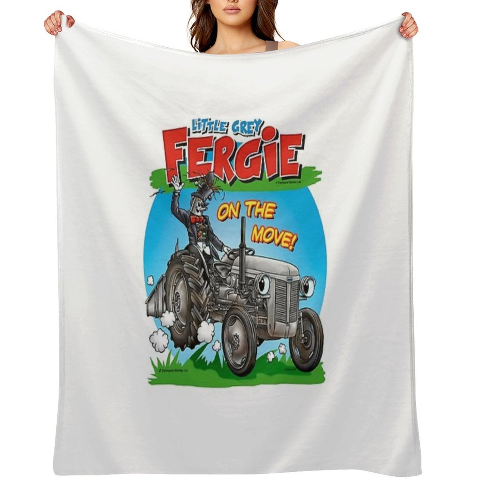 Little Grey Fergie on The Move! Shrink-resistant Throw Blanket