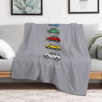 Saab Classic Car Outline Illustration Multi-functional Throw Blanket