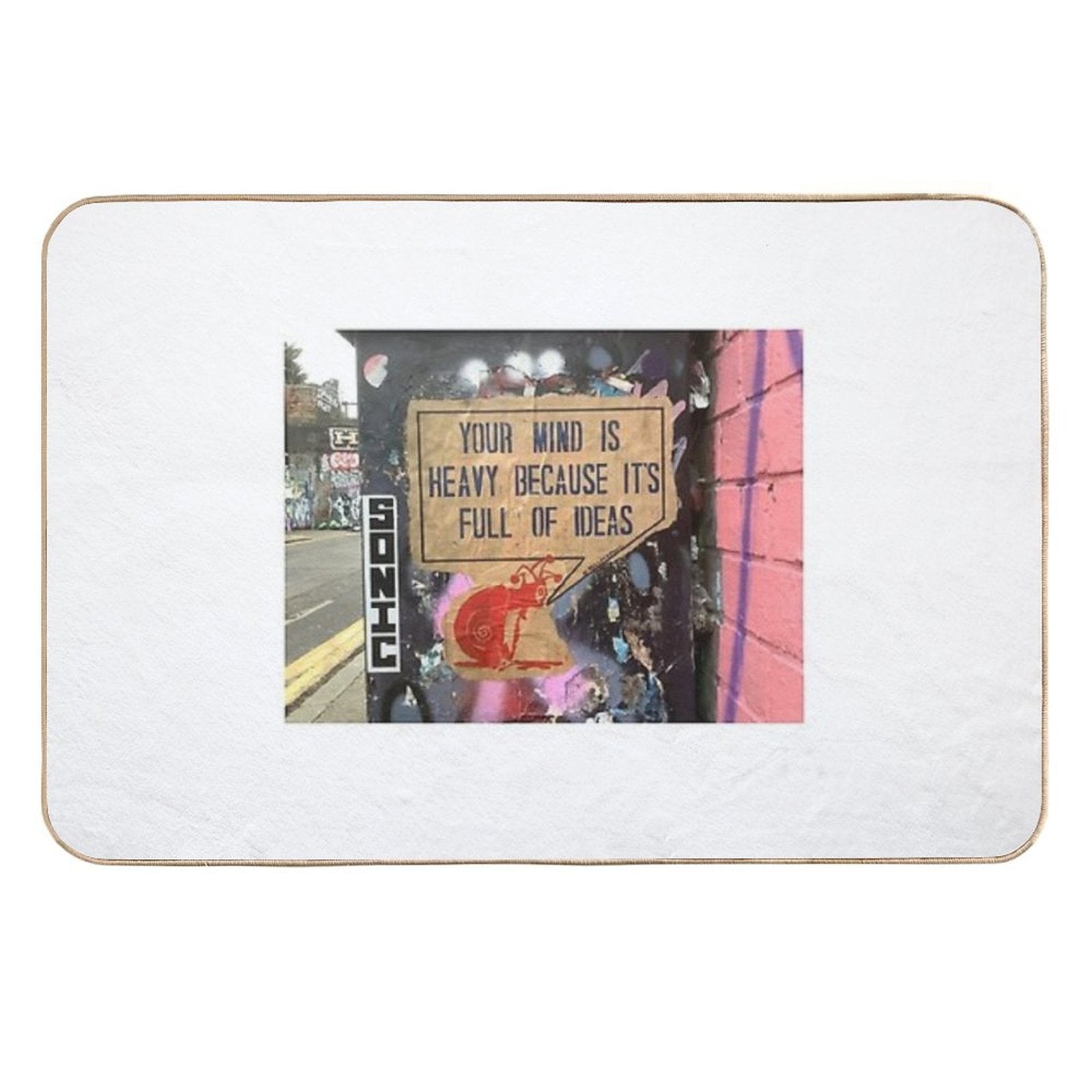 Your Mind Is Heavy with Ideas  Repositionable Bath Mat
