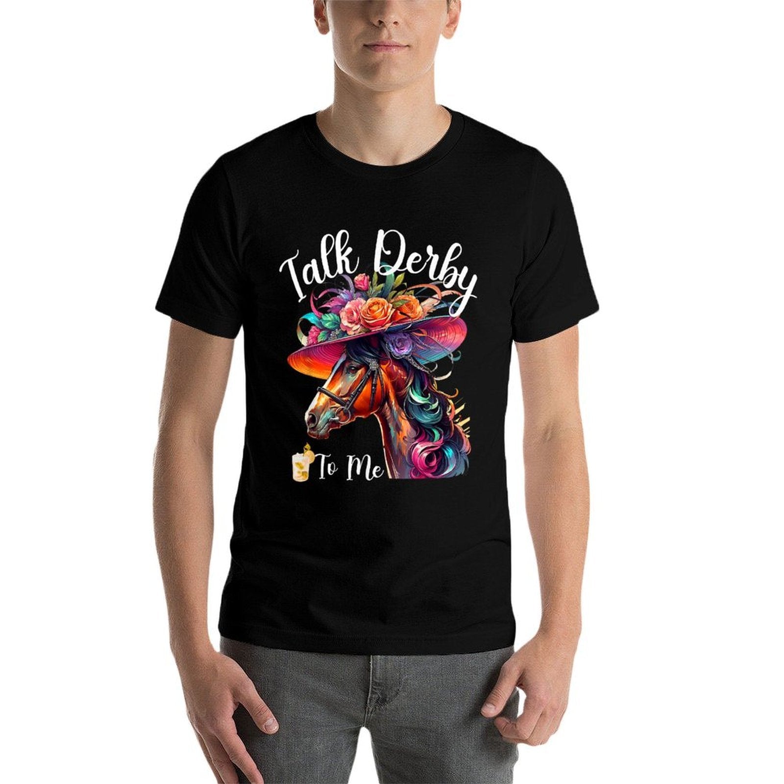 Talk Derby To Me Funny Racing Horse  High-quality Stitching T-Shirt