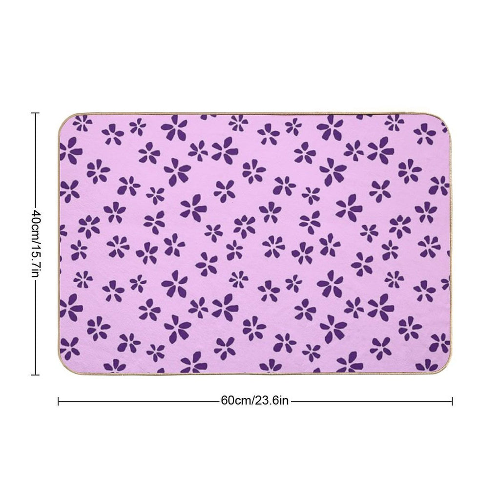 Blossom Scatter - Minimalist Floral Pattern  Dirt-Trapping Bath Mat