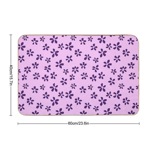 Blossom Scatter - Minimalist Floral Pattern  Dirt-Trapping Bath Mat