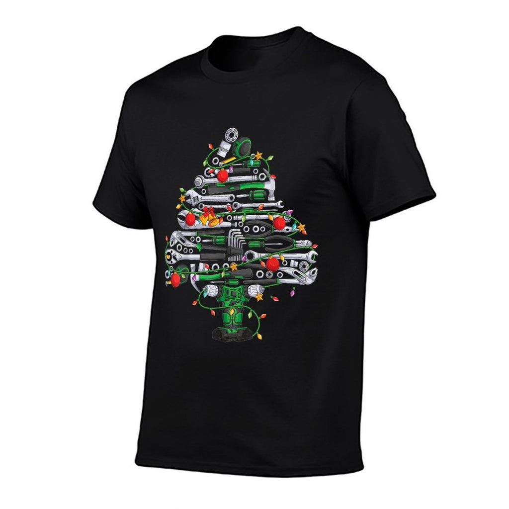 Car Mechanic Tools Christmas Tree Garage Men Kids  Fade-proof Color T-Shirt