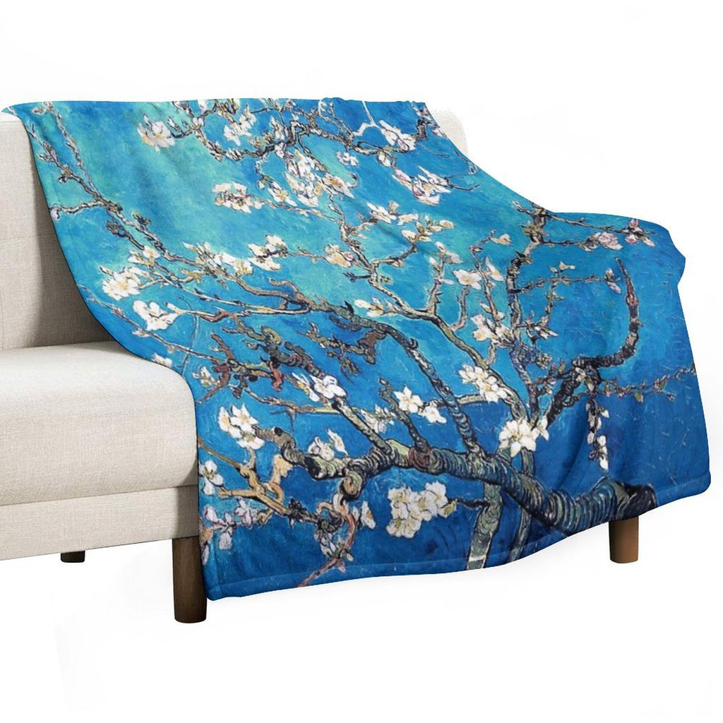 Vincent Van Gogh Almond Blossoms Turquoise Ocean Eco-conscious Throw Blanket