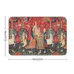 UNICORN AND LADY PLAYING ORGAN WITH ANIMALS , Hearing  Odorless Bath Mat