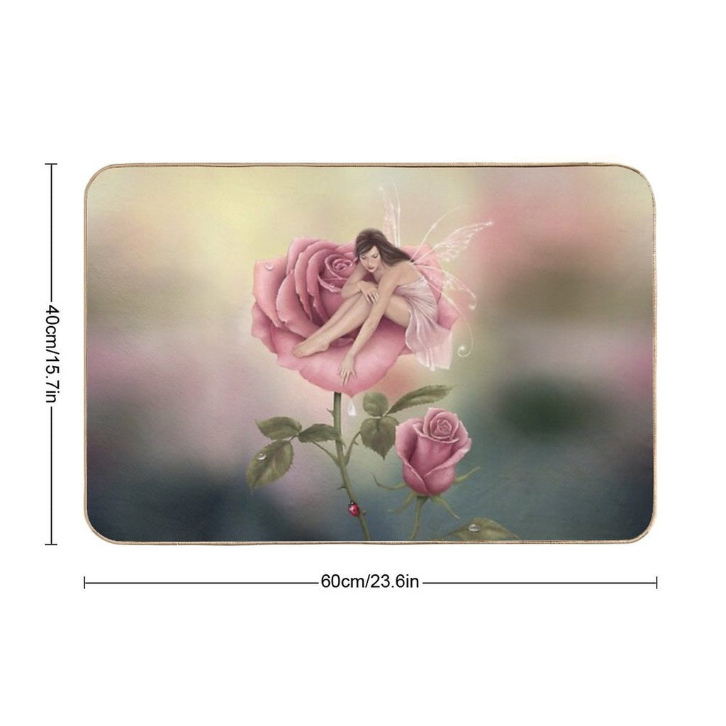 Rose Flower Fairy  Dirt-Trapping Bath Mat